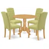 East West Furniture Dining Room Set Oak, Ance5-oak-07