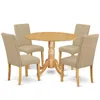 East West Furniture Dining Room Set Oak, Dldr5-oak-16