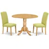 East West Furniture Dining Room Set Oak, Dlen3-oak-07