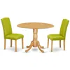 East West Furniture Dining Room Set Oak, Dlen3-oak-51