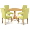 East West Furniture Dining Room Set Oak, Dlen5-oak-07