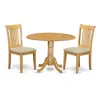 East West Furniture Dining Room Set Oak, Dlpo3-oak-c