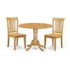 East West Furniture Dining Room Set Oak, Dlpo3-oak-w