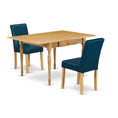 East West Furniture Dining Room Set Oak, Mzab3-oak-55 In Green