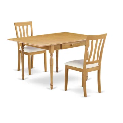 East West Furniture Dining Room Set Oak, Mzan3-oak-lc In Blue