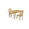 East West Furniture Dining Room Set Oak, Mzav3-oak-c