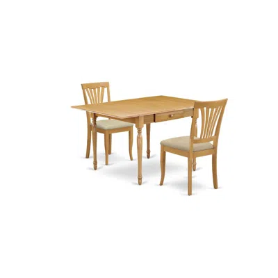 East West Furniture Dining Room Set Oak, Mzav3-oak-c