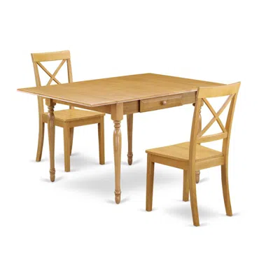East West Furniture Dining Room Set Oak, Mzbo3-oak-w In Neutral
