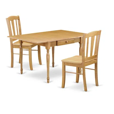 East West Furniture Dining Room Set Oak, Mzdl3-oak-w In Black
