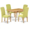 East West Furniture Dining Room Set Oak, Mzen5-oak-07