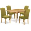East West Furniture Dining Room Set Oak, Mzen5-oak-08
