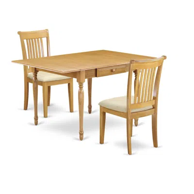 East West Furniture Dining Room Set Oak, Mzpo3-oak-c In Brown