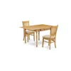 East West Furniture Dining Room Set Oak, Mzva3-oak-c