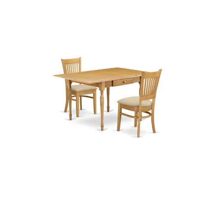 East West Furniture Dining Room Set Oak, Mzva3-oak-c In Brown