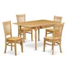 East West Furniture Dining Room Set Oak, Mzva5-oak-w