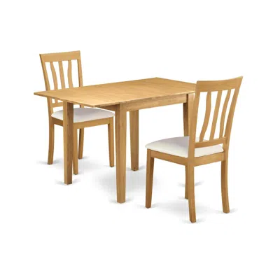 East West Furniture Dining Room Set Oak, Ndan3-oak-lc
