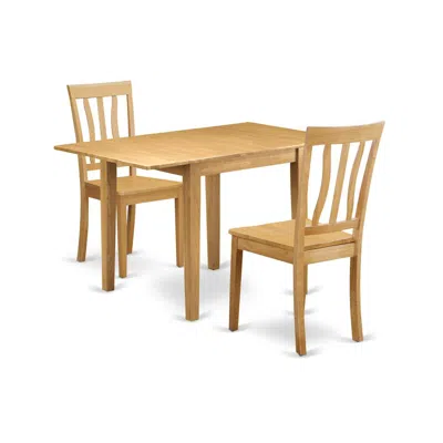 East West Furniture Dining Room Set Oak, Ndan3-oak-w In Blue