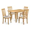 East West Furniture Dining Room Set Oak, Ndan5-oak-lc