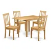 East West Furniture Dining Room Set Oak, Ndan5-oak-w
