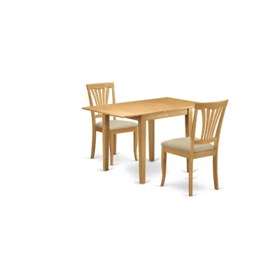 East West Furniture Dining Room Set Oak, Ndan3-oak-c In Brown