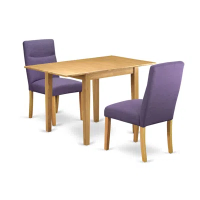 East West Furniture Dining Room Set Oak, Ndbe3-oak-10 In Black