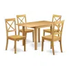 East West Furniture Dining Room Set Oak, Ndbo5-oak-w