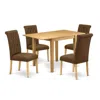 East West Furniture Dining Room Set Oak, Ndbr5-oak-18