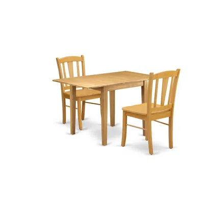 East West Furniture Dining Room Set Oak, Nddl3-oak-w In Neutral