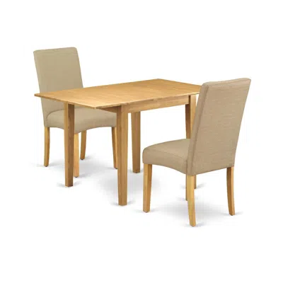East West Furniture Dining Room Set Oak, Nddr3-oak-16
