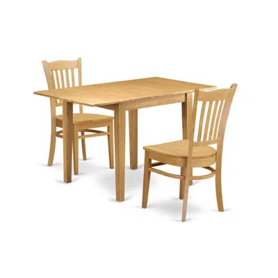 East West Furniture Dining Room Set Oak, Ndgr3-oak-w In Burgundy