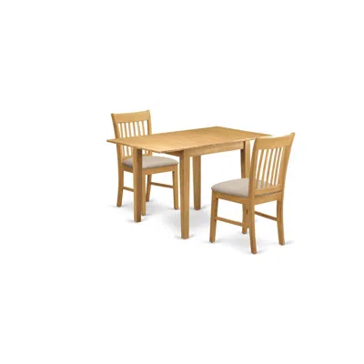 East West Furniture Dining Room Set Oak, Ndno3-oak-c In Brown