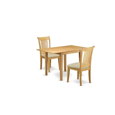 East West Furniture Dining Room Set Oak, Ndpo3-oak-c In Brown