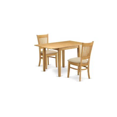East West Furniture Dining Room Set Oak, Ndva3-oak-c In Gray
