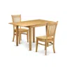 East West Furniture Dining Room Set Oak, Ndva3-oak-w
