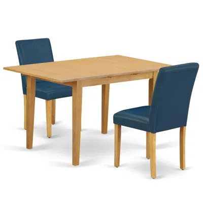 East West Furniture Dining Room Set Oak, Noab3-oak-55 In Black