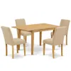 East West Furniture Dining Room Set Oak, Noab5-oak-04