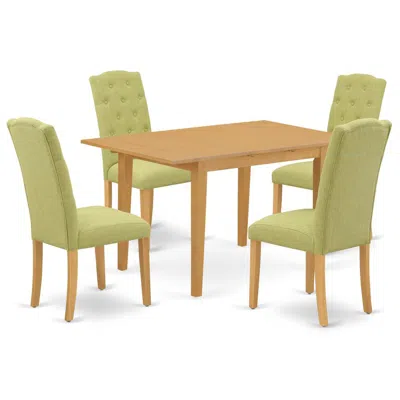 East West Furniture Dining Room Set Oak, Noce5-oak-07