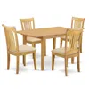 East West Furniture Dining Room Set Oak, Nopo5-oak-c