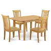 East West Furniture Dining Room Set Oak, Nopo5-oak-w