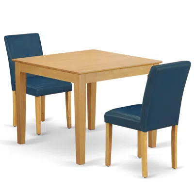 East West Furniture Dining Room Set Oak, Oxab3-oak-55