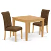 East West Furniture Dining Room Set Oak, Oxbr3-oak-18