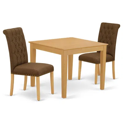 East West Furniture Dining Room Set Oak, Oxbr3-oak-18 In Gold