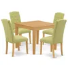 East West Furniture Dining Room Set Oak, Oxce5-oak-07