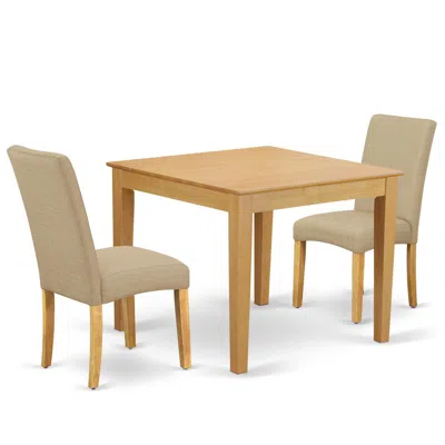 East West Furniture Dining Room Set Oak, Oxdr3-oak-16 In Multi