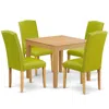 East West Furniture Dining Room Set Oak, Oxen5-oak-51