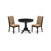 East West Furniture Dining Room Set Wirebrushed Black, Anla3-abk-47