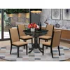 East West Furniture Dining Room Set Wirebrushed Black, Anla5-abk-47