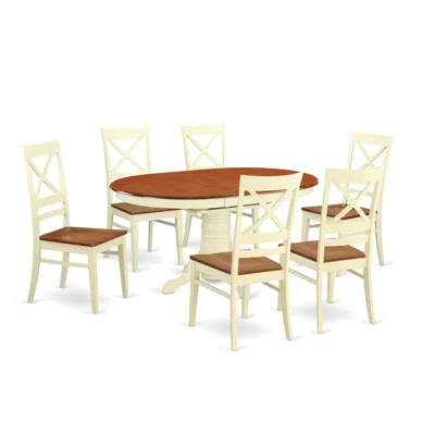 East West Furniture Dining Room Sets For 6 -kitchen Table And 6 Dining Chairs