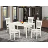 East West Furniture Dining Table- Dining Chairs, Cava5-lwh-c In White