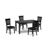 East West Furniture Dining Table- Dining Chairs, Duva5-blk-w In Black